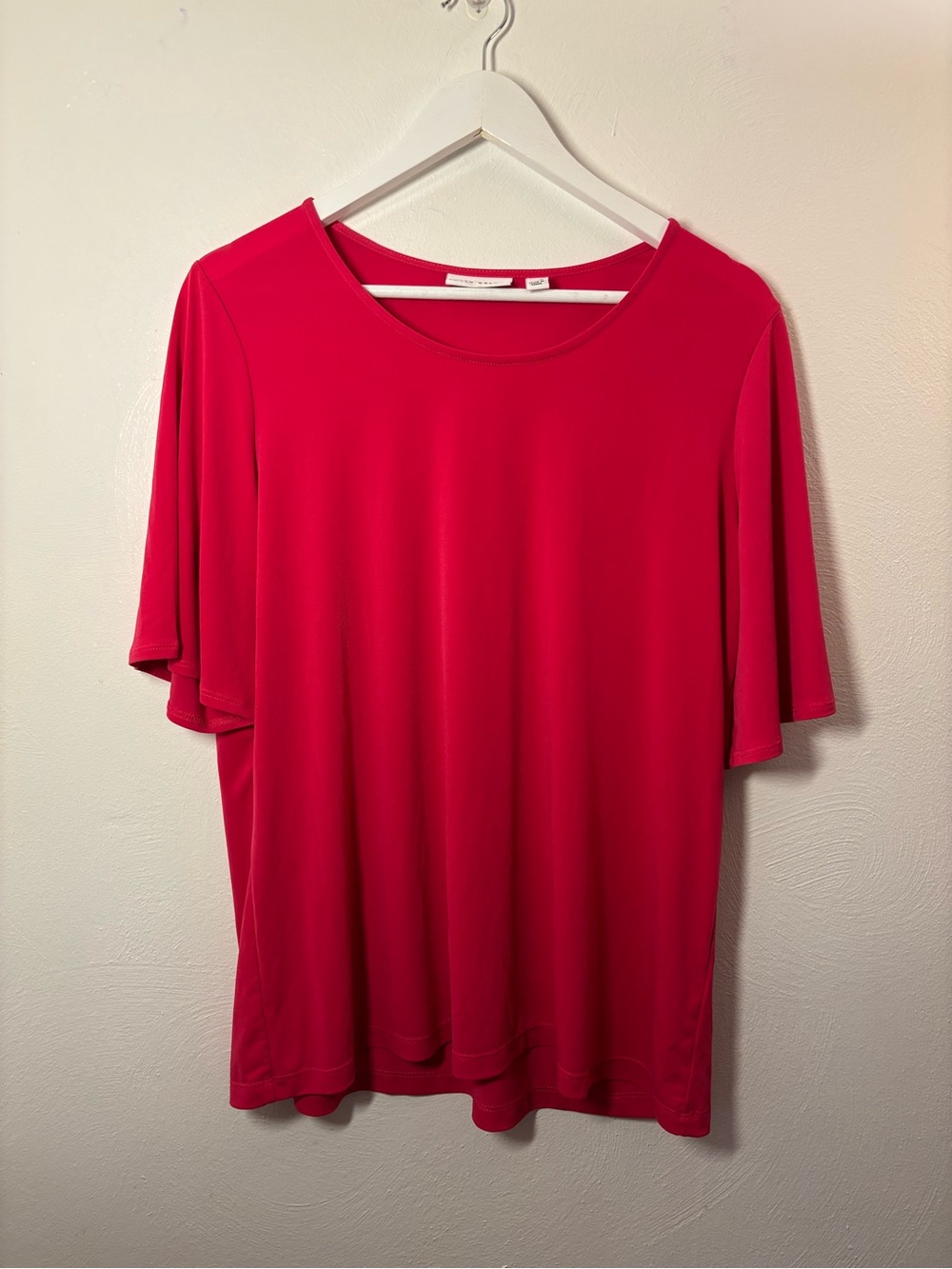 Susan Graver Hot Pink Short Sleeve Top Size Large